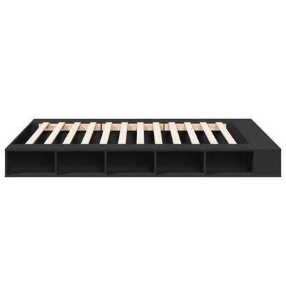 Bed Frame without Mattress Black 150x200 cm King Size