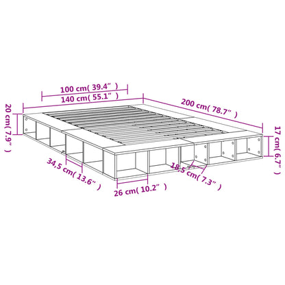 Bed Frame without Mattress White 140x200 cm