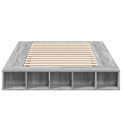 Bed Frame without Mattress Grey Sonoma 140x190 cm