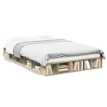 Bed Frame without Mattress Sonoma Oak 135x190 cm Double