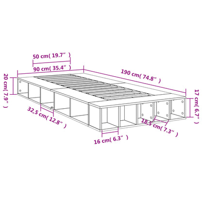 Bed Frame without Mattress White 90x190 cm Single