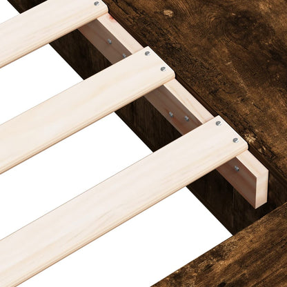 Bed Frame without Mattress Smoked Oak 90x190 cm Single