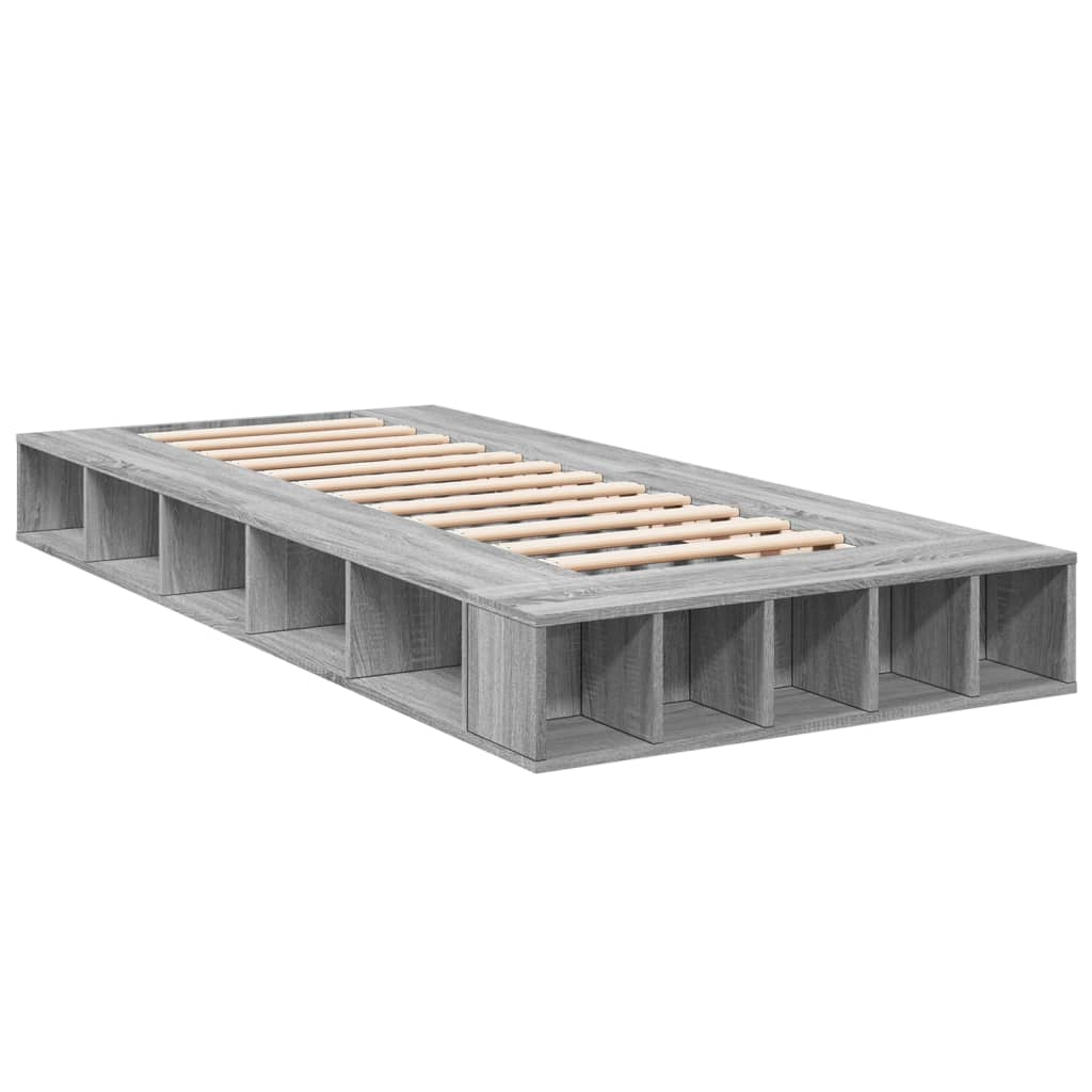 Bed Frame without Mattress Grey Sonoma 90x190 cm Single