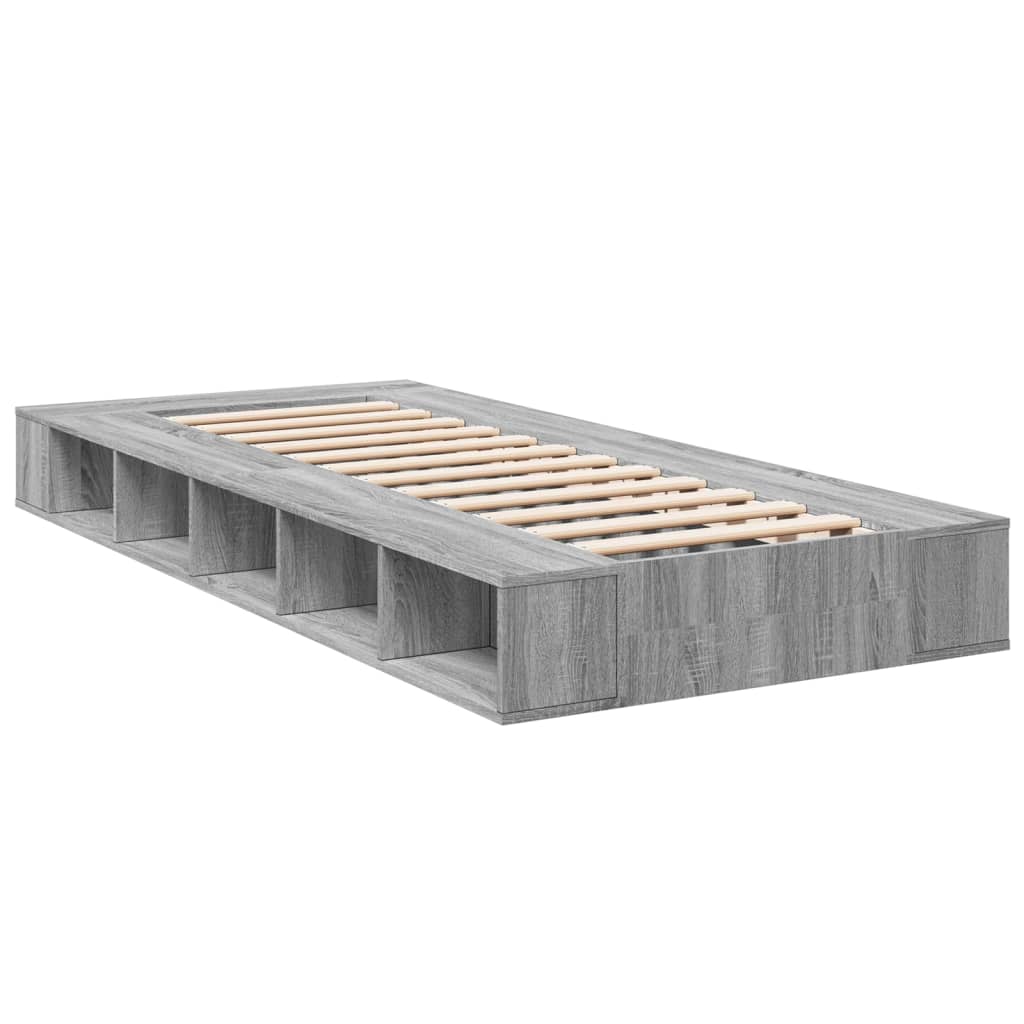 Bed Frame without Mattress Grey Sonoma 90x190 cm Single