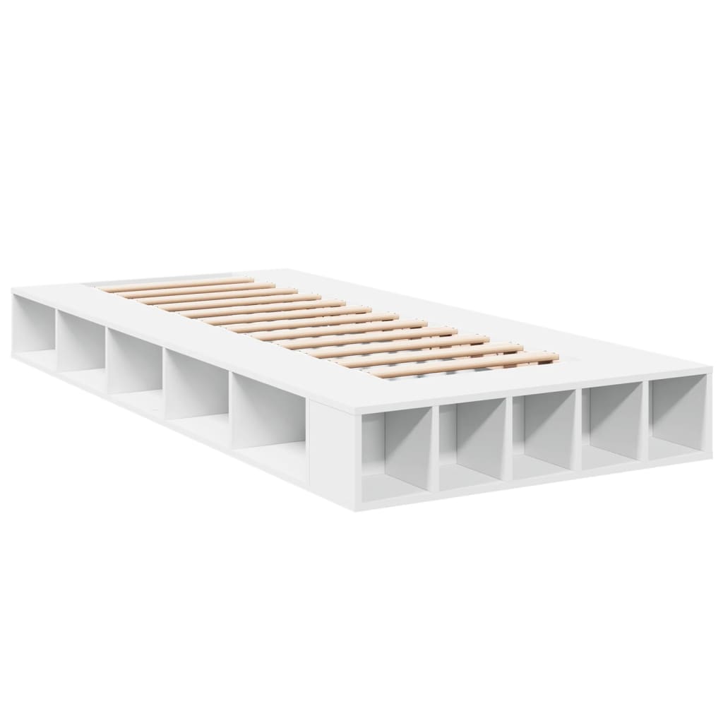 Bed Frame without Mattress White 75x190 cm Small Single