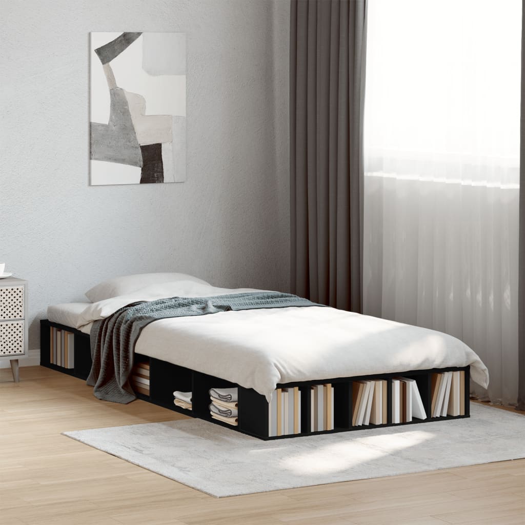Bed Frame without Mattress Black 75x190 cm Small Single