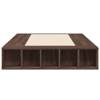 Bed Frame without Mattress Brown Oak 75x190 cm Small Single