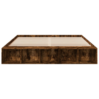 Bed Frame without Mattress Smoked Oak 200x200 cm