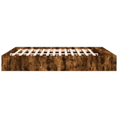 Bed Frame without Mattress Smoked Oak 200x200 cm