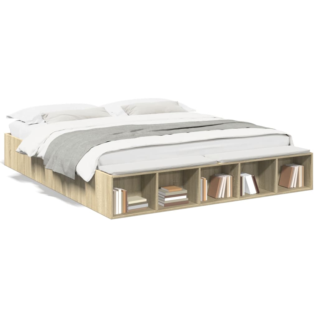 Bed Frame without Mattress Sonoma Oak 180x200 cm Super King