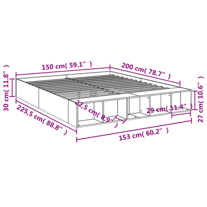 Bed Frame without Mattress Sonoma Oak 150x200 cm King Size