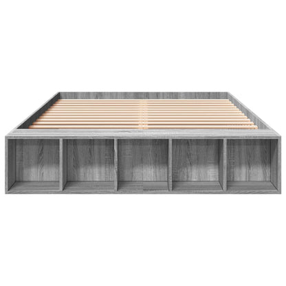 Bed Frame without Mattress Grey Sonoma 150x200 cm King Size
