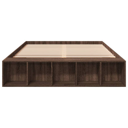 Bed Frame without Mattress Brown Oak 150x200 cm King Size