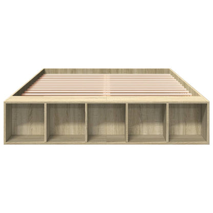 Bed Frame without Mattress Sonoma Oak 140x200 cm