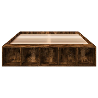 Bed Frame without Mattress Smoked Oak 140x200 cm
