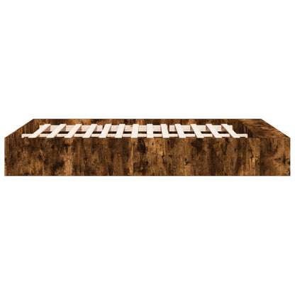 Bed Frame without Mattress Smoked Oak 140x200 cm