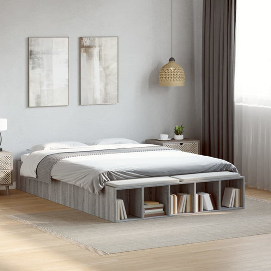 Bed Frame without Mattress Grey Sonoma 120x200 cm