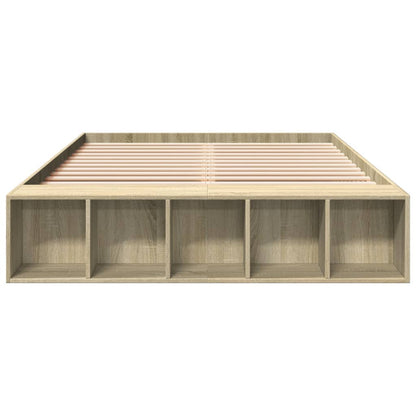 Bed Frame without Mattress Sonoma Oak 140x190 cm