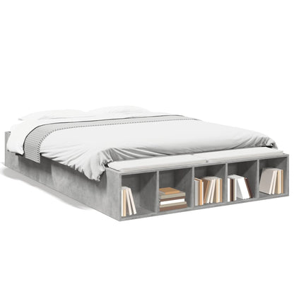 Bed Frame without Mattress Concrete Grey 140x190 cm