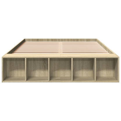Bed Frame without Mattress Sonoma Oak 135x190 cm Double