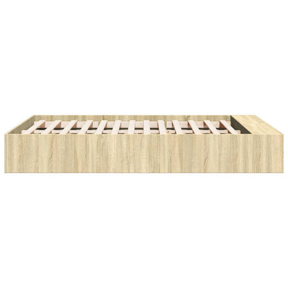 Bed Frame without Mattress Sonoma Oak 135x190 cm Double