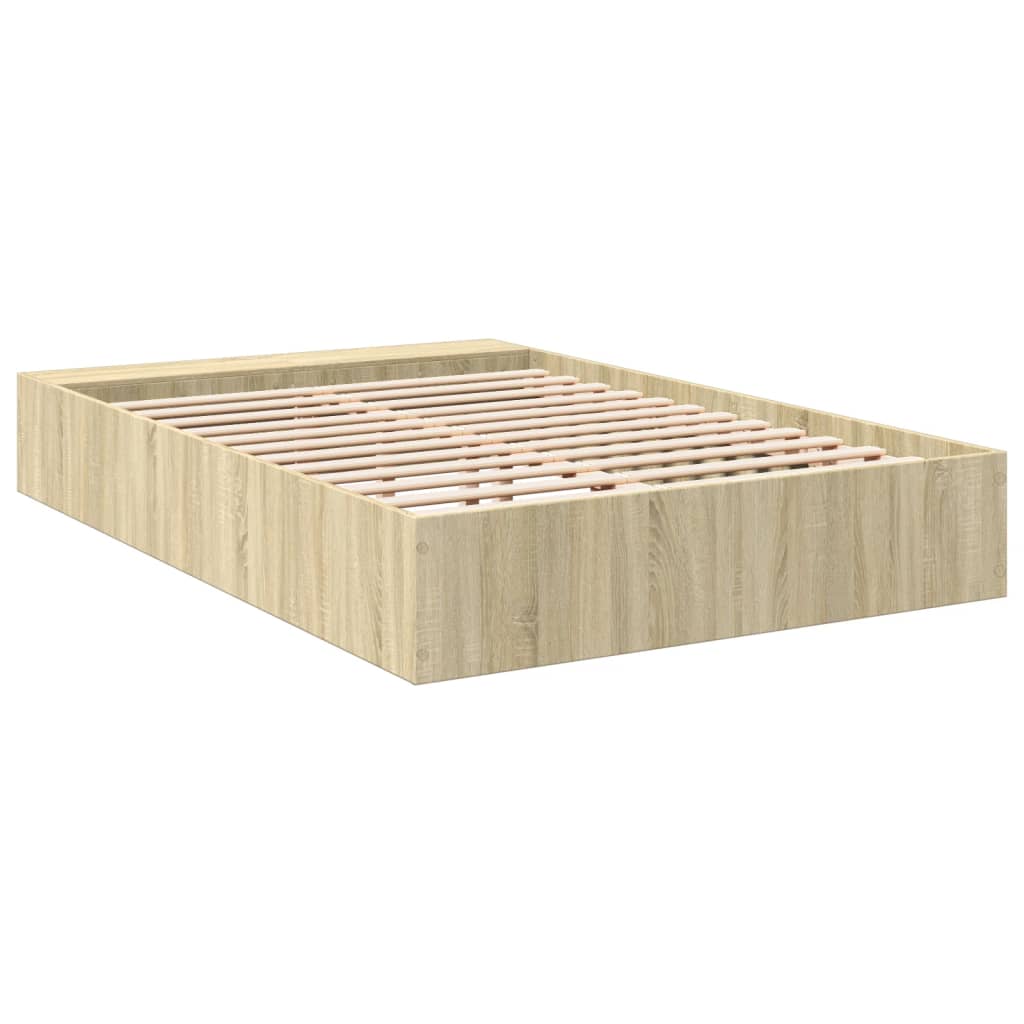 Bed Frame without Mattress Sonoma Oak 135x190 cm Double