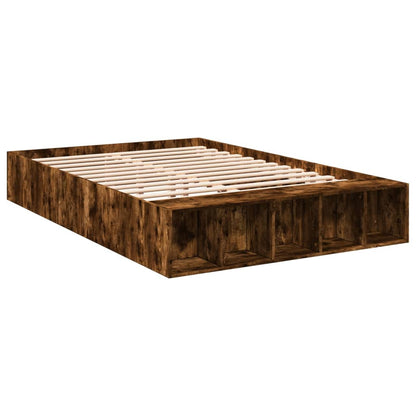 Bed Frame without Mattress Smoked Oak 135x190 cm Double