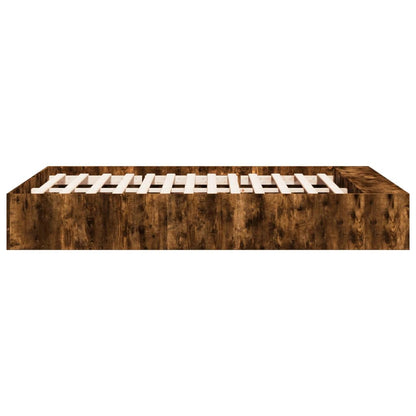 Bed Frame without Mattress Smoked Oak 120x190 cm Small Double