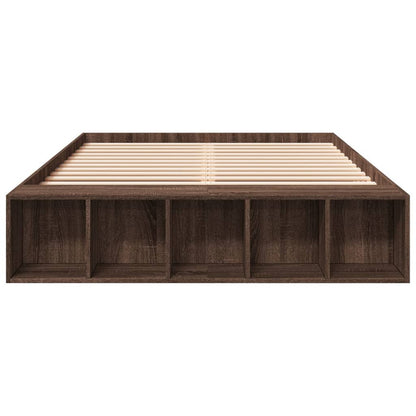 Bed Frame without Mattress Brown Oak 120x190 cm Small Double