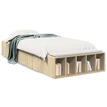 Bed Frame without Mattress Sonoma Oak 100x200 cm
