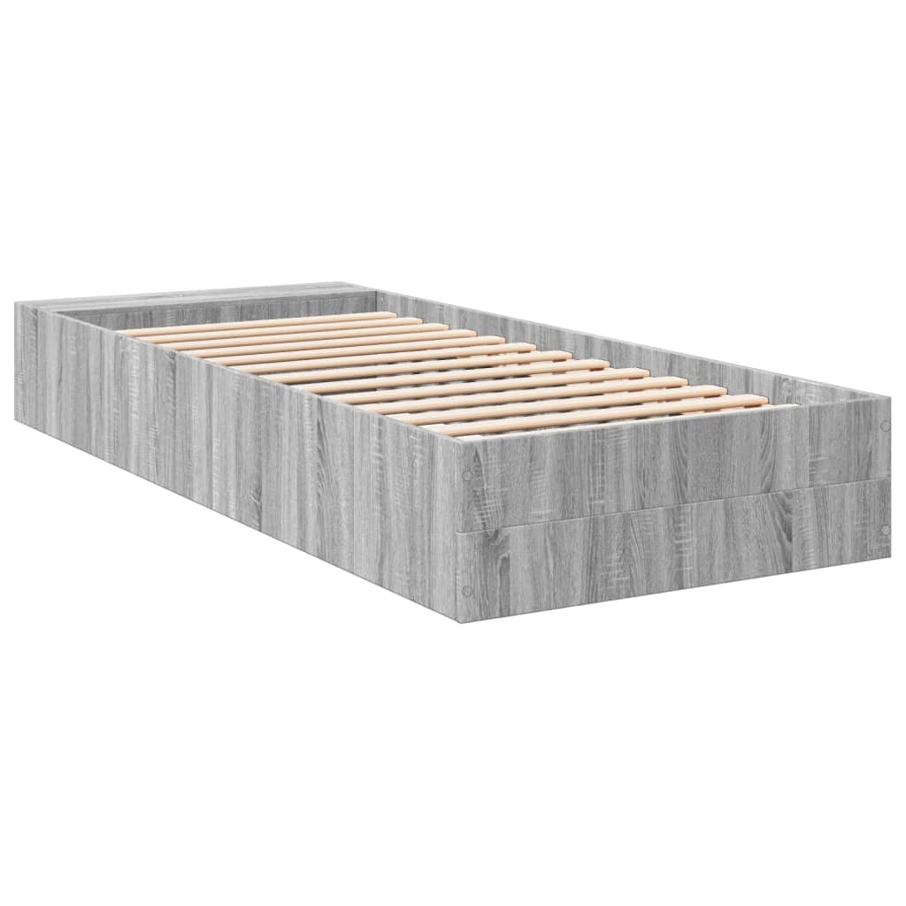 Bed Frame without Mattress Grey Sonoma 100x200 cm