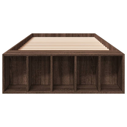 Bed Frame without Mattress Brown Oak 100x200 cm