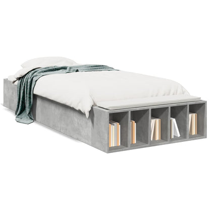 Bed Frame without Mattress Concrete Grey 90x190 cm Single