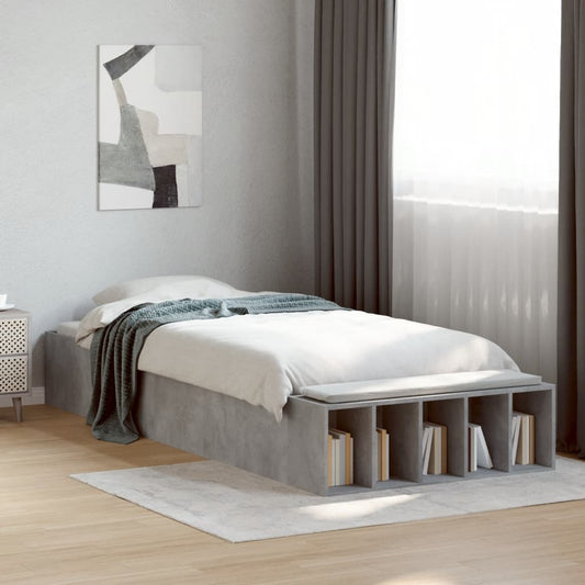 Bed Frame without Mattress Concrete Grey 90x190 cm Single