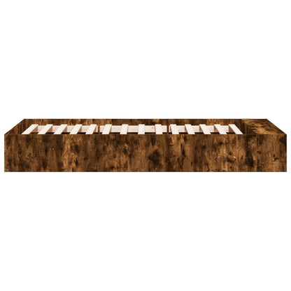 Bed Frame without Mattress Smoked Oak 90x190 cm Single