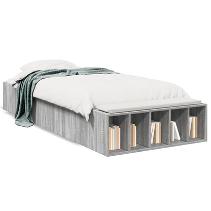 Bed Frame without Mattress Grey Sonoma 90x190 cm Single