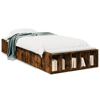Bed Frame without Mattress Smoked Oak 75x190 cm Small Single