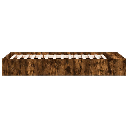 Bed Frame without Mattress Smoked Oak 75x190 cm Small Single