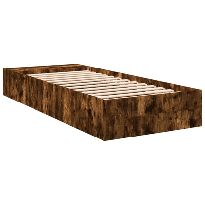 Bed Frame without Mattress Smoked Oak 75x190 cm Small Single