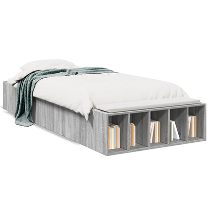 Bed Frame without Mattress Grey Sonoma 75x190 cm Small Single