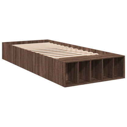 Bed Frame without Mattress Brown Oak 75x190 cm Small Single