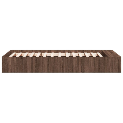 Bed Frame without Mattress Brown Oak 75x190 cm Small Single