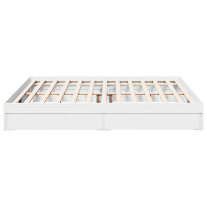 Bed Frame with Drawers without Mattress White 200x200 cm