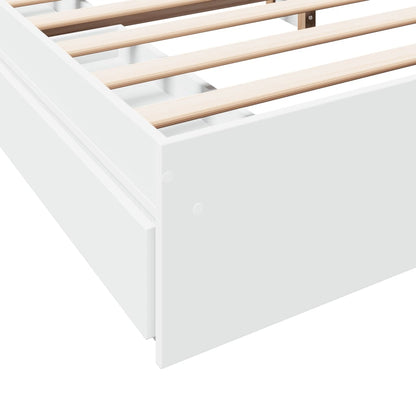 Bed Frame with Drawers without Mattress White 200x200 cm