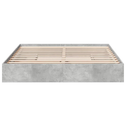 Bed Frame with Drawers without Mattress Concrete Grey 200x200 cm