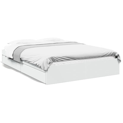Bed Frame with Drawers without Mattress White 160x200 cm