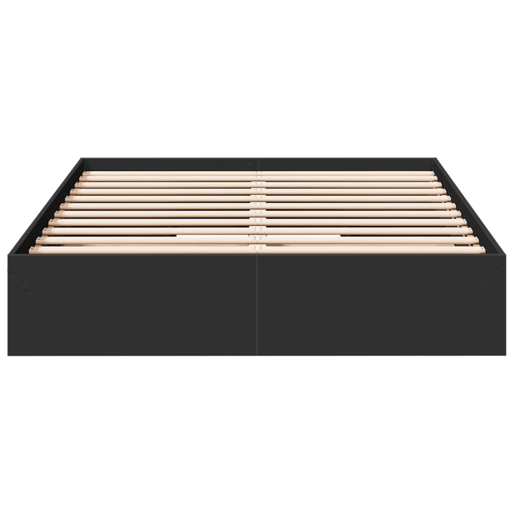 Bed Frame with Drawers without Mattress Black 140x200 cm