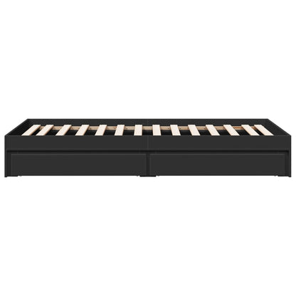 Bed Frame with Drawers without Mattress Black 100x200 cm