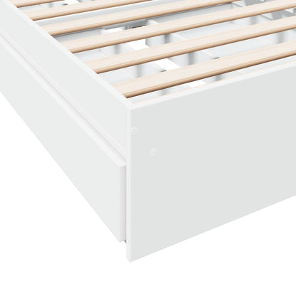 Bed Frame with Drawers without Mattress White 90x200 cm
