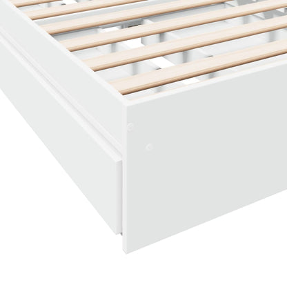 Bed Frame with Drawers without Mattress White 90x190 cm Single
